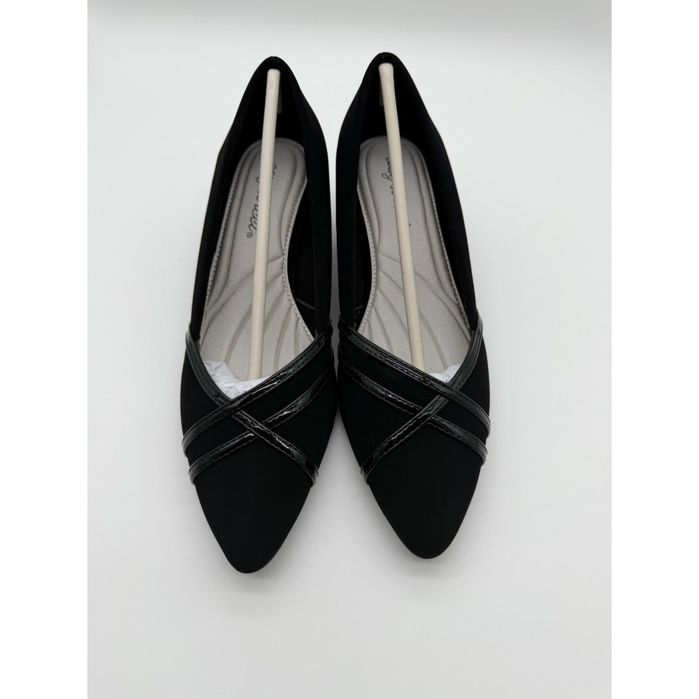 Easy Street Lotus Black Lamy Patent Block Heel Pumps Shoes 31-2712 Womens 7.5 WW - Picture 2 of 8